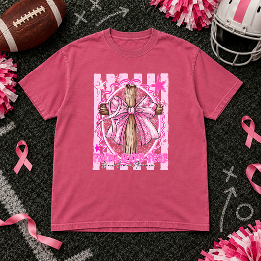 Faith Over Fear cross breast cancer DTF Transfer Design