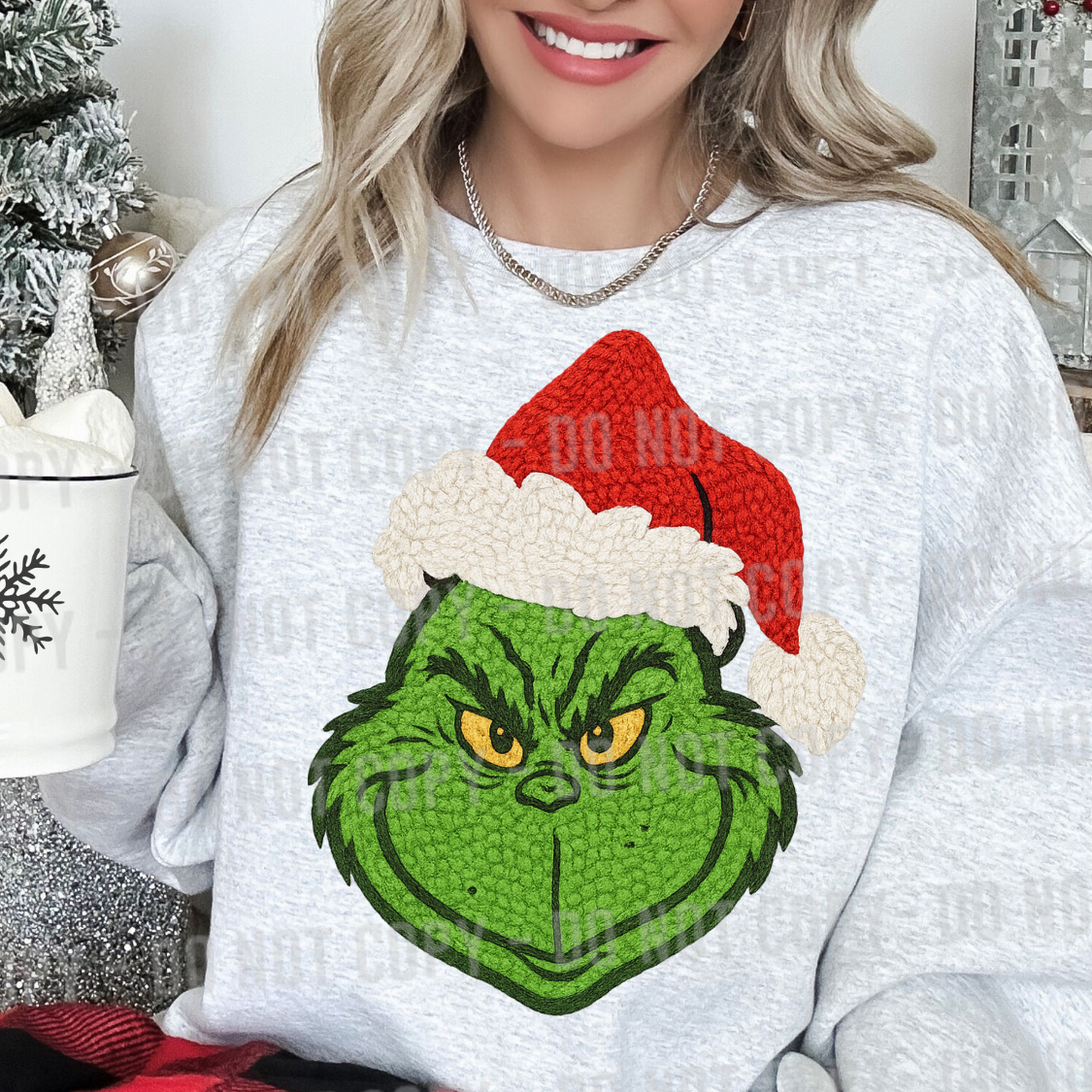 Faux yarn grinch DTF Transfer Design parker
