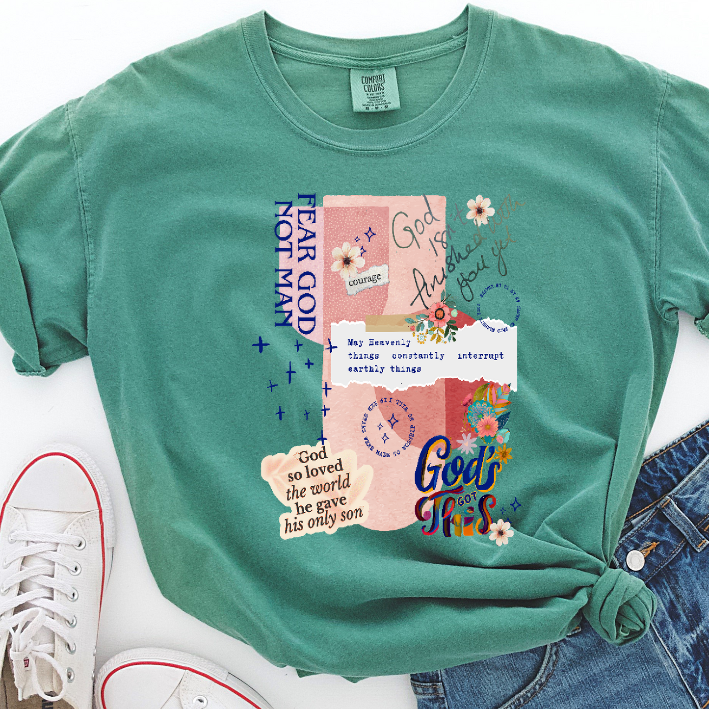 Fear God not man God isn't finished with you yet DTF Transfer Design