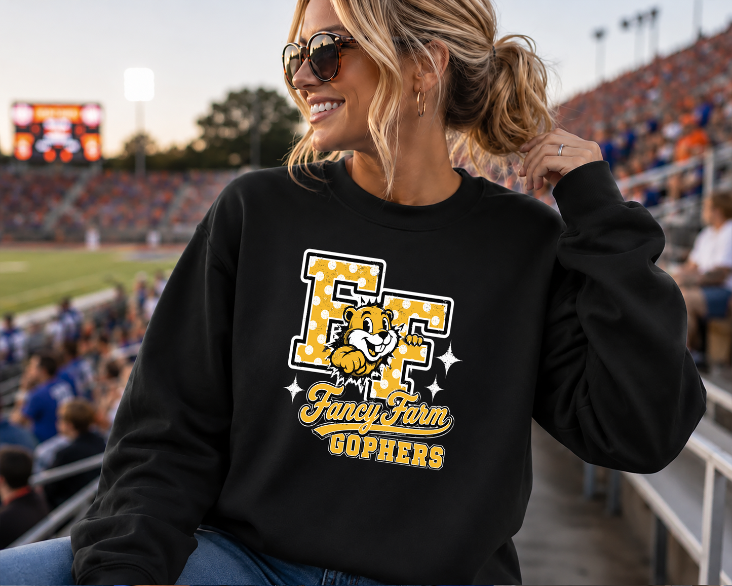 Mascot Hometown Spirit polka dots DTF Transfer