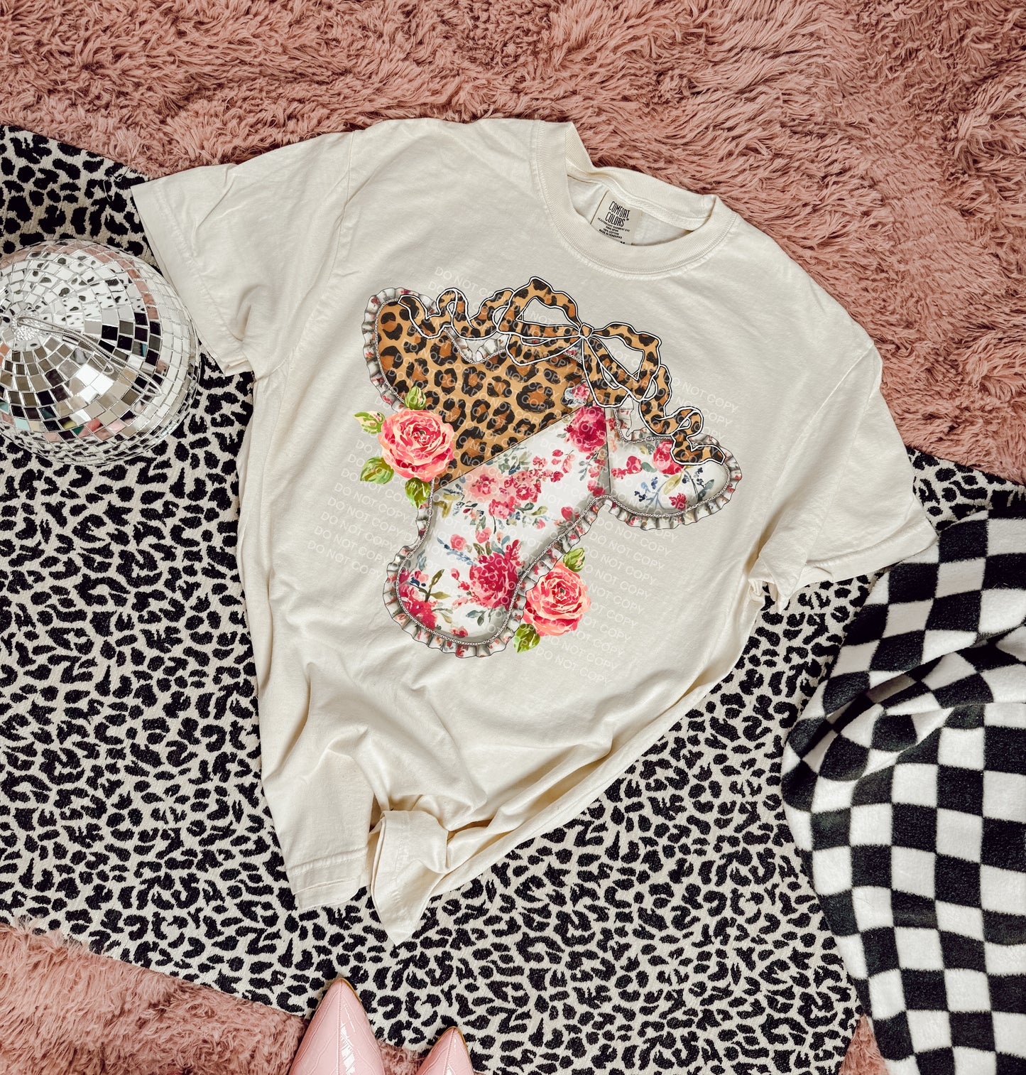 floral preppy cow DTF Transfer Design