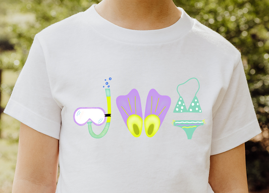 Girls Snorkeling trio DTF Transfer Design