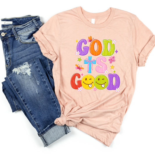 God is good stacked cross butterfly DTF Transfer Design
