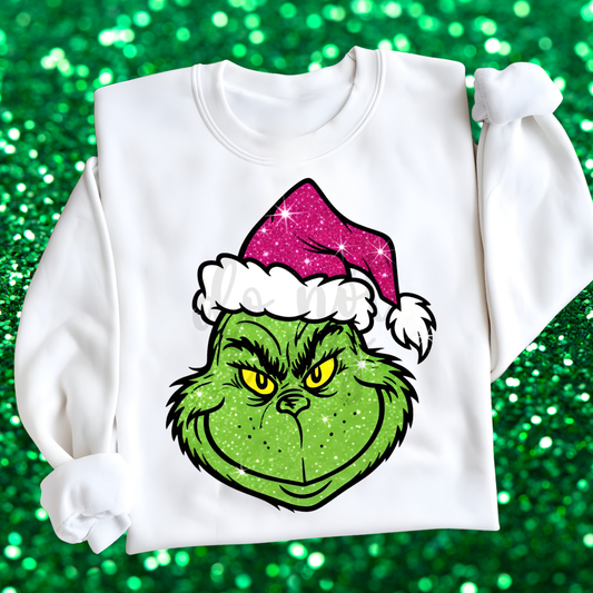 Grinch Pink or Red hat DTF Transfer Design
