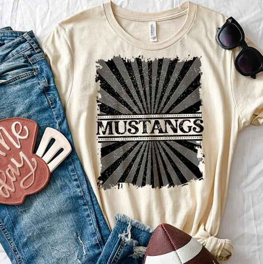 Mustangs Grey and Black DTF Transfer Design Bev