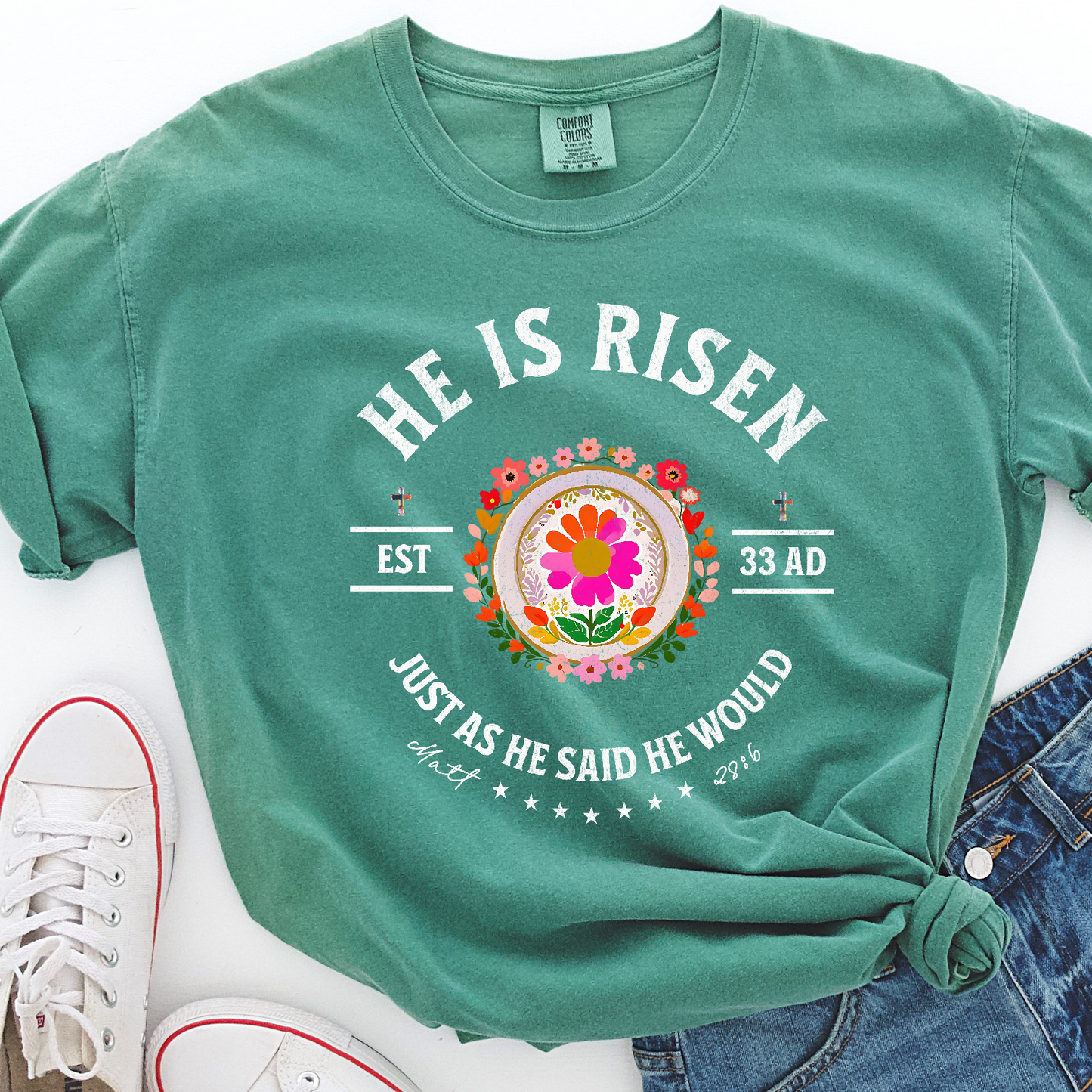 He is Risen est 33ad DTF Transfer Design