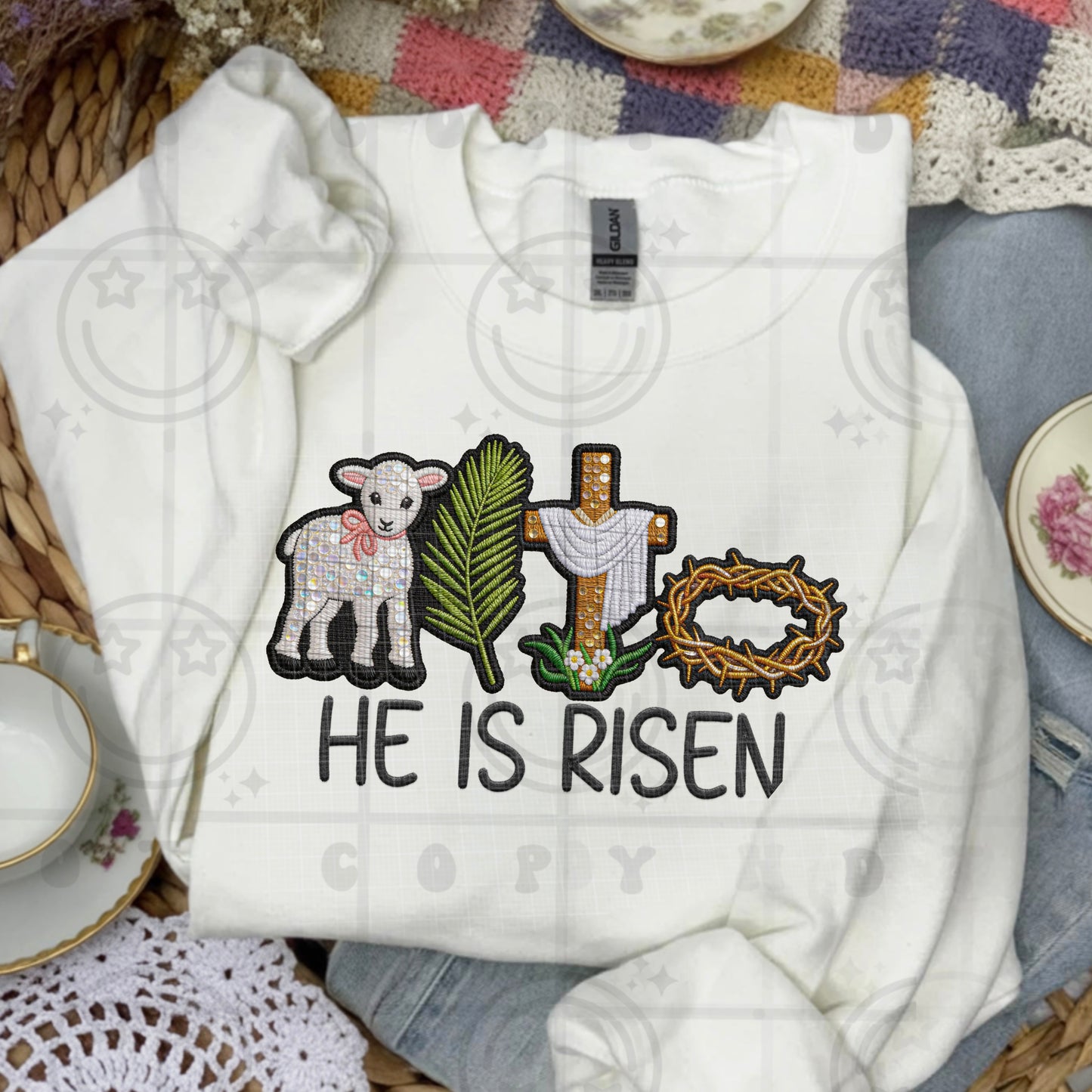 He is risen sequin DTF Transfer Design