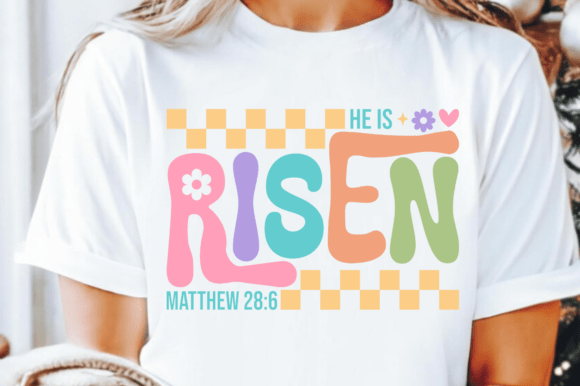 He is Risen  checkered DTF Transfer Design