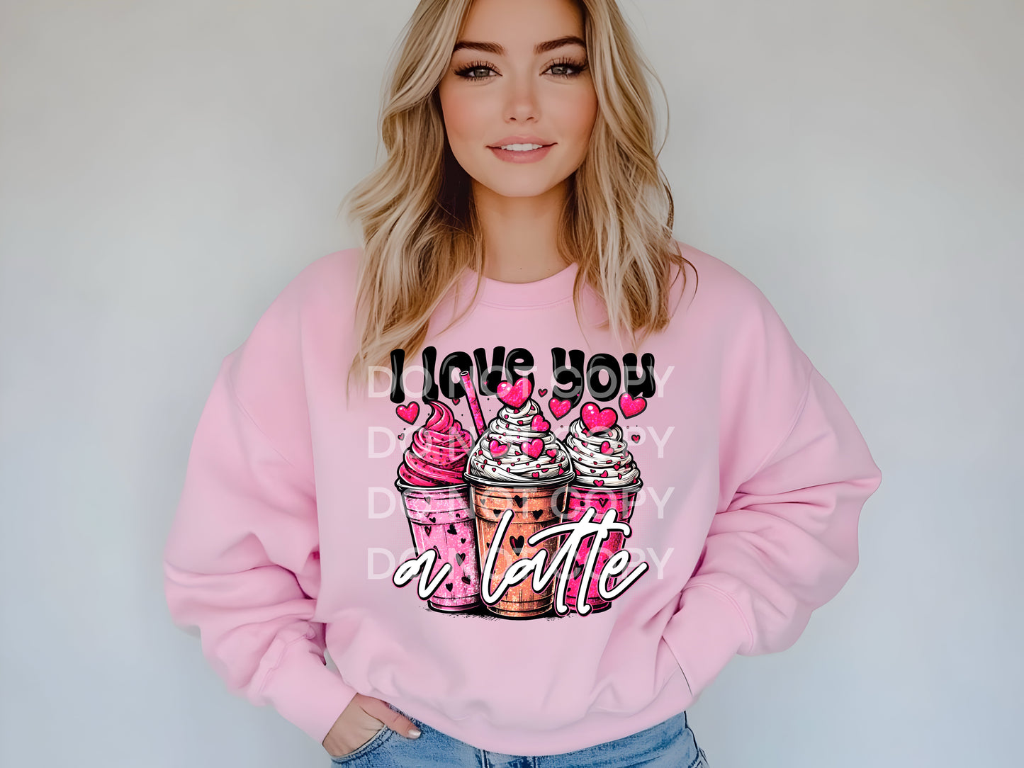 I love you a latte DTF Transfer Design