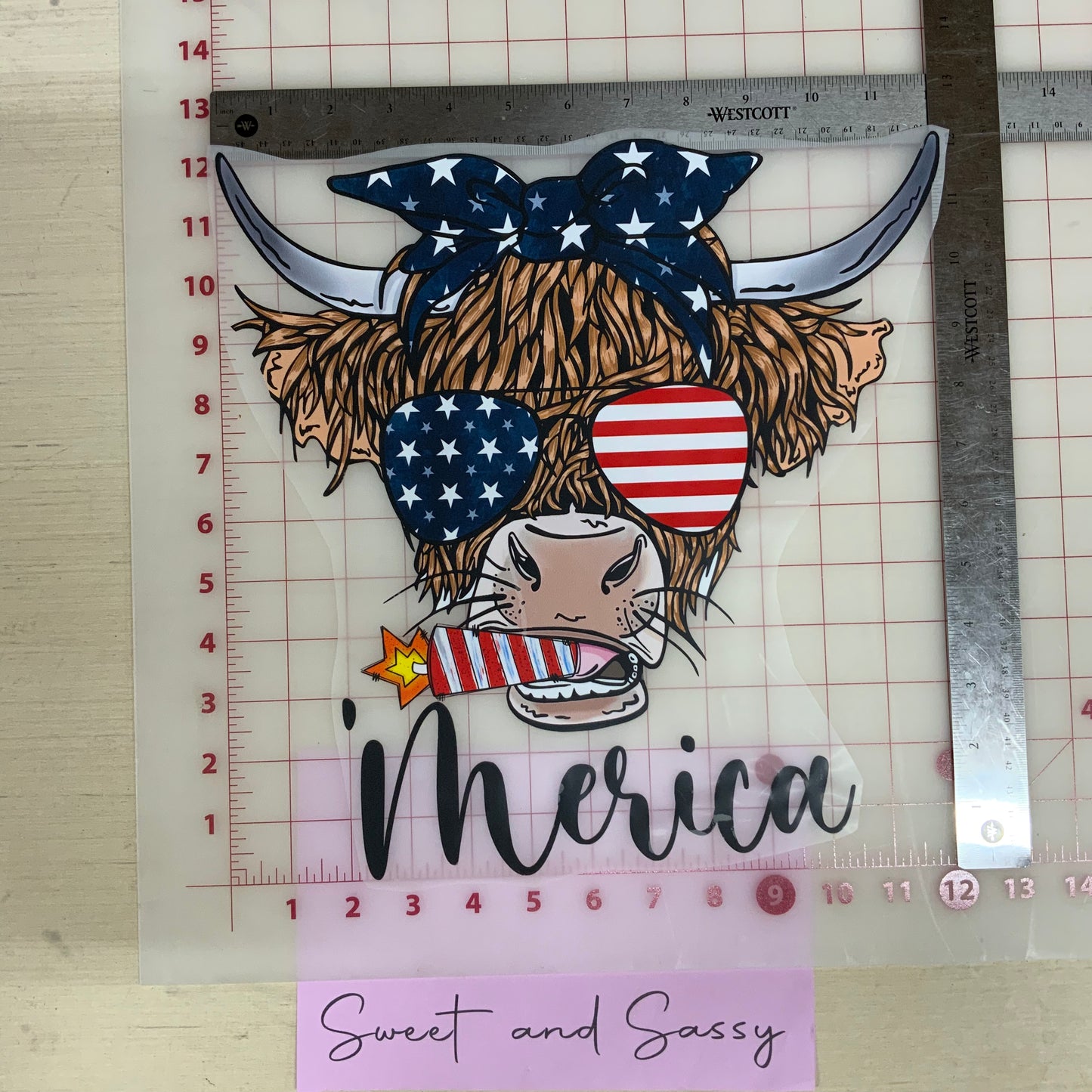 Cow America DTF Transfer Design