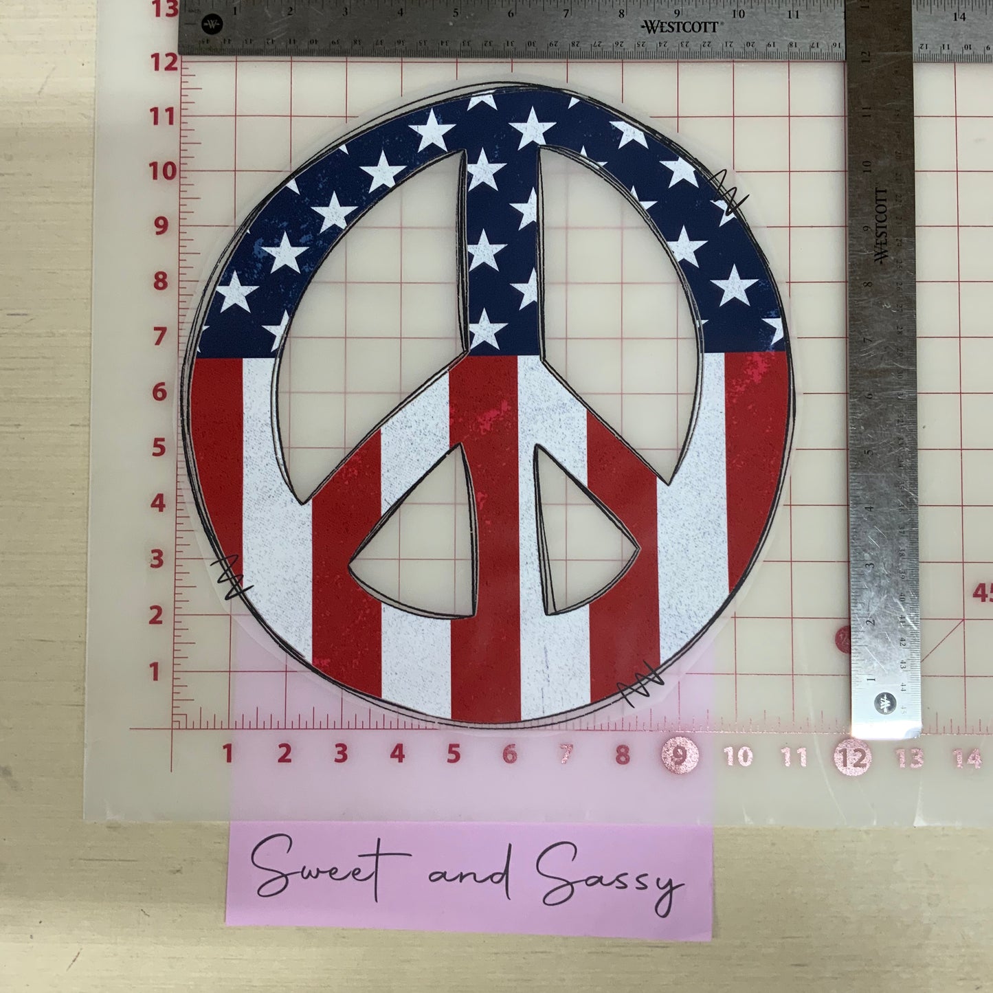 American Peace Sign DTF Transfer Design