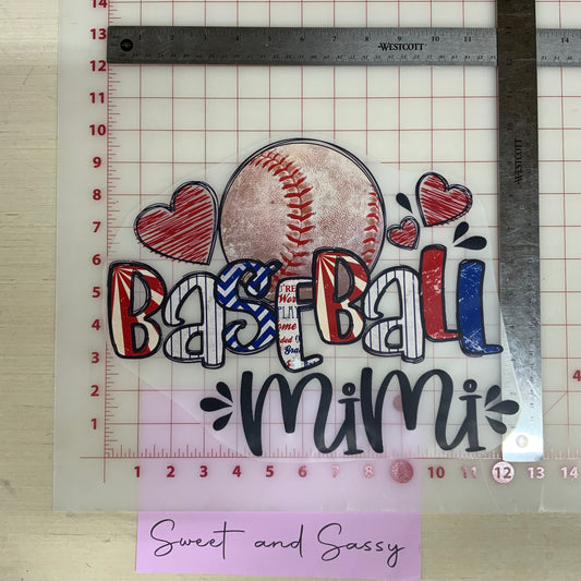 Baseball MiMi DTF Transfer Design