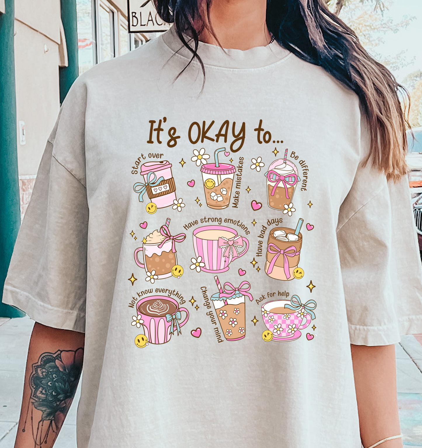 its okay to coffee  DTF Transfer Design Bev