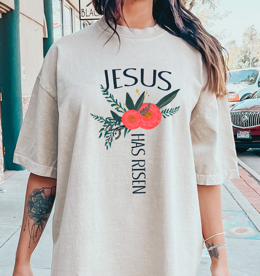 Jesus has Risen flowers DTF Transfer Design