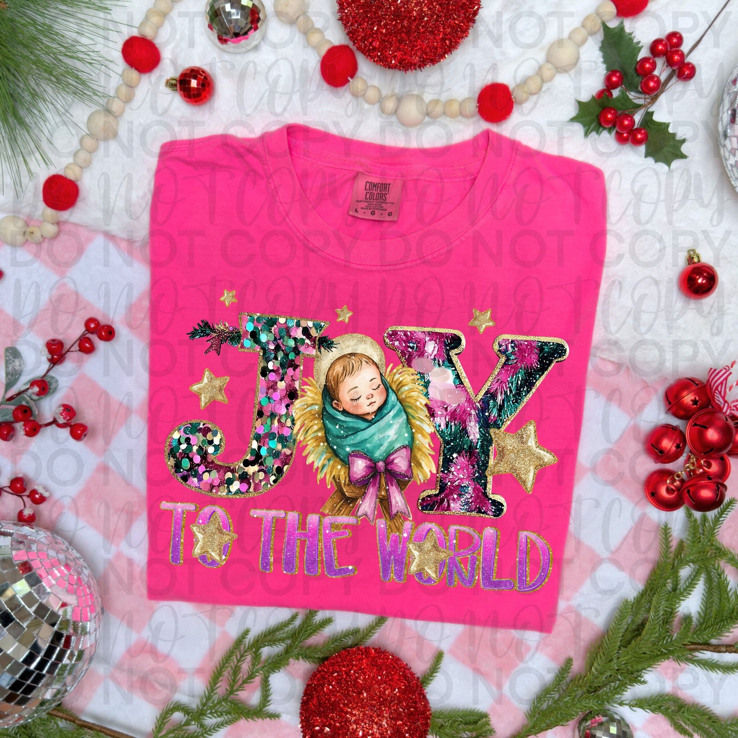 Joy to the World DTF Transfer Design SS