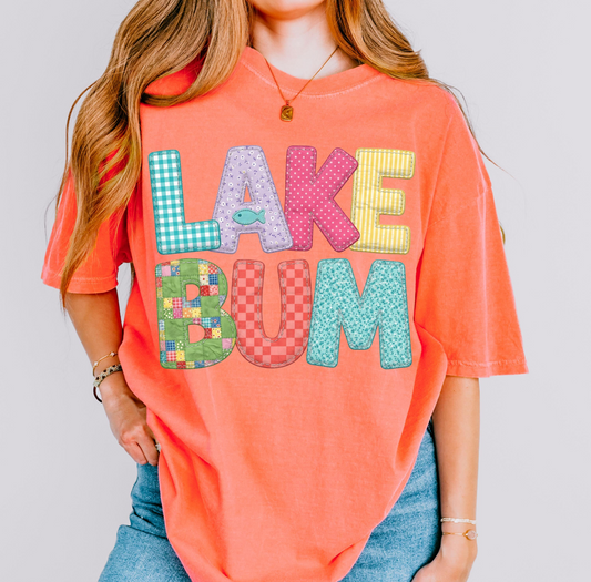 lake bum stitiching DTF Transfer Design