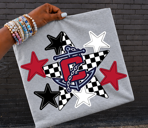 Mascot Stars and Checkered star DTF Transfer