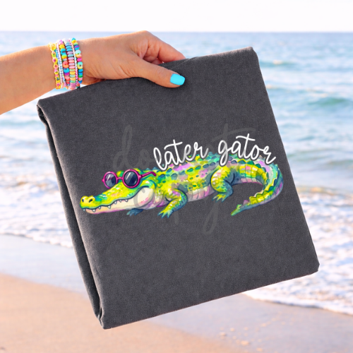 Later gator...After while croc white DTF Transfer Design