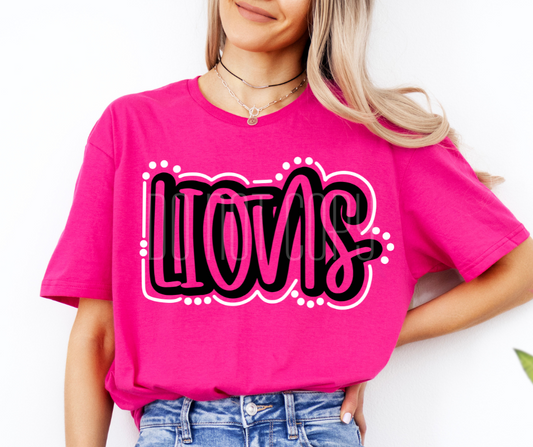 Lions Lines and Dots  DTF Transfer Design