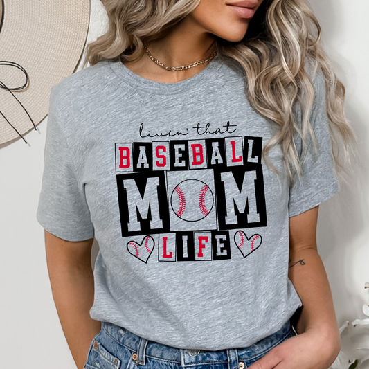 Livin that baseball mom life  DTF Transfer Design