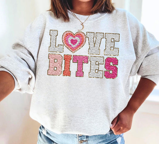 Love Bites Faux Chenille DTF Transfer Design ozan