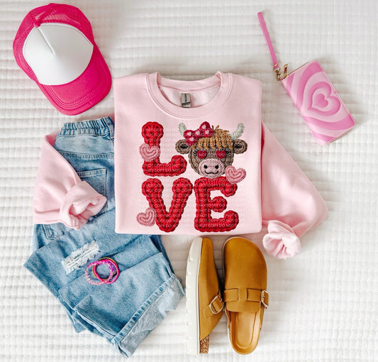 love highland cow yarn   DTF Transfer Design