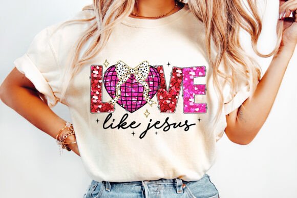 Love like Jesus disco DTF Transfer Design