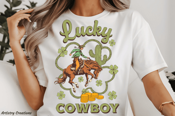 Lucky cowboy St. Patrick's DTF Transfer Design