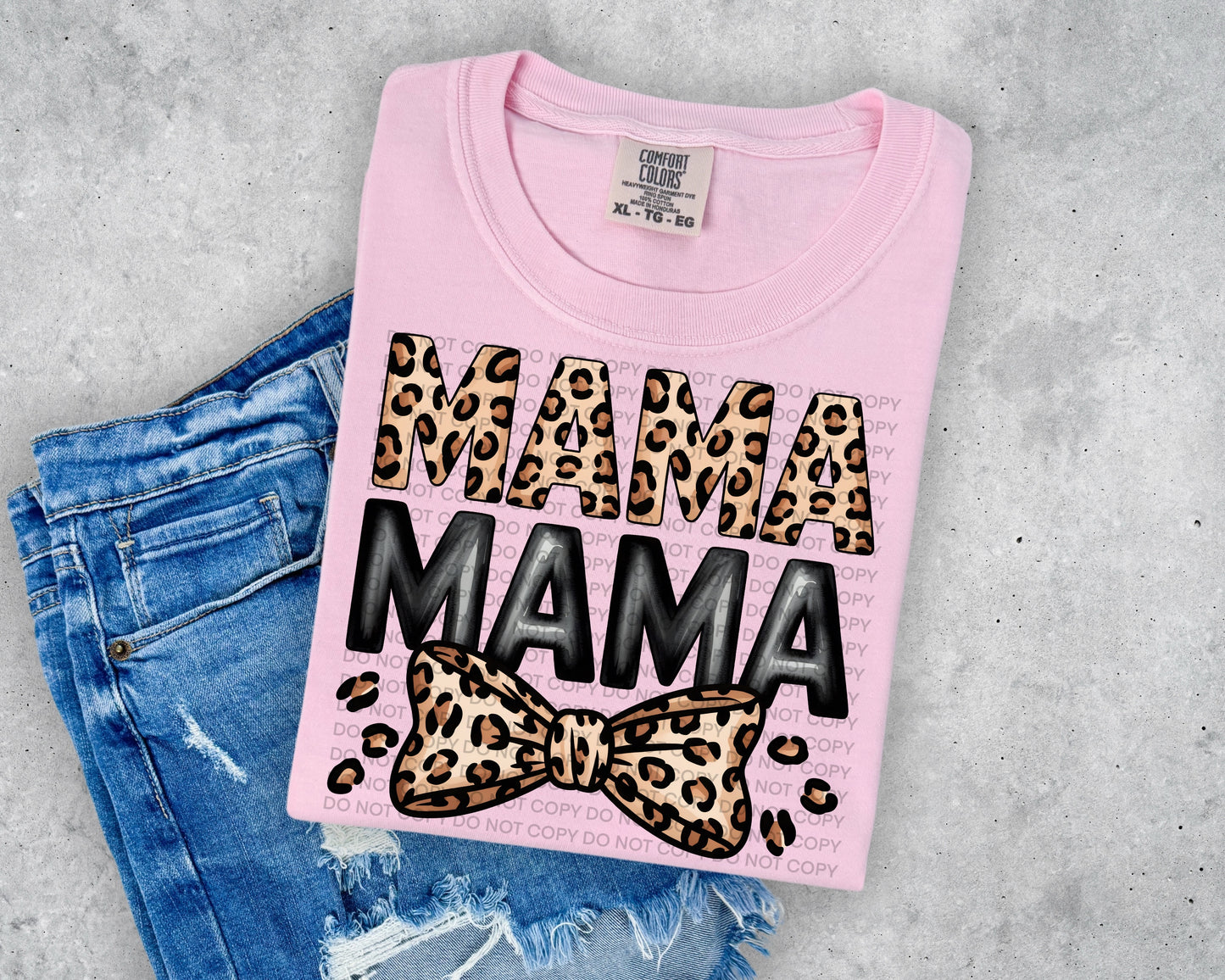 mama mama cheetah bow DTF Transfer Design