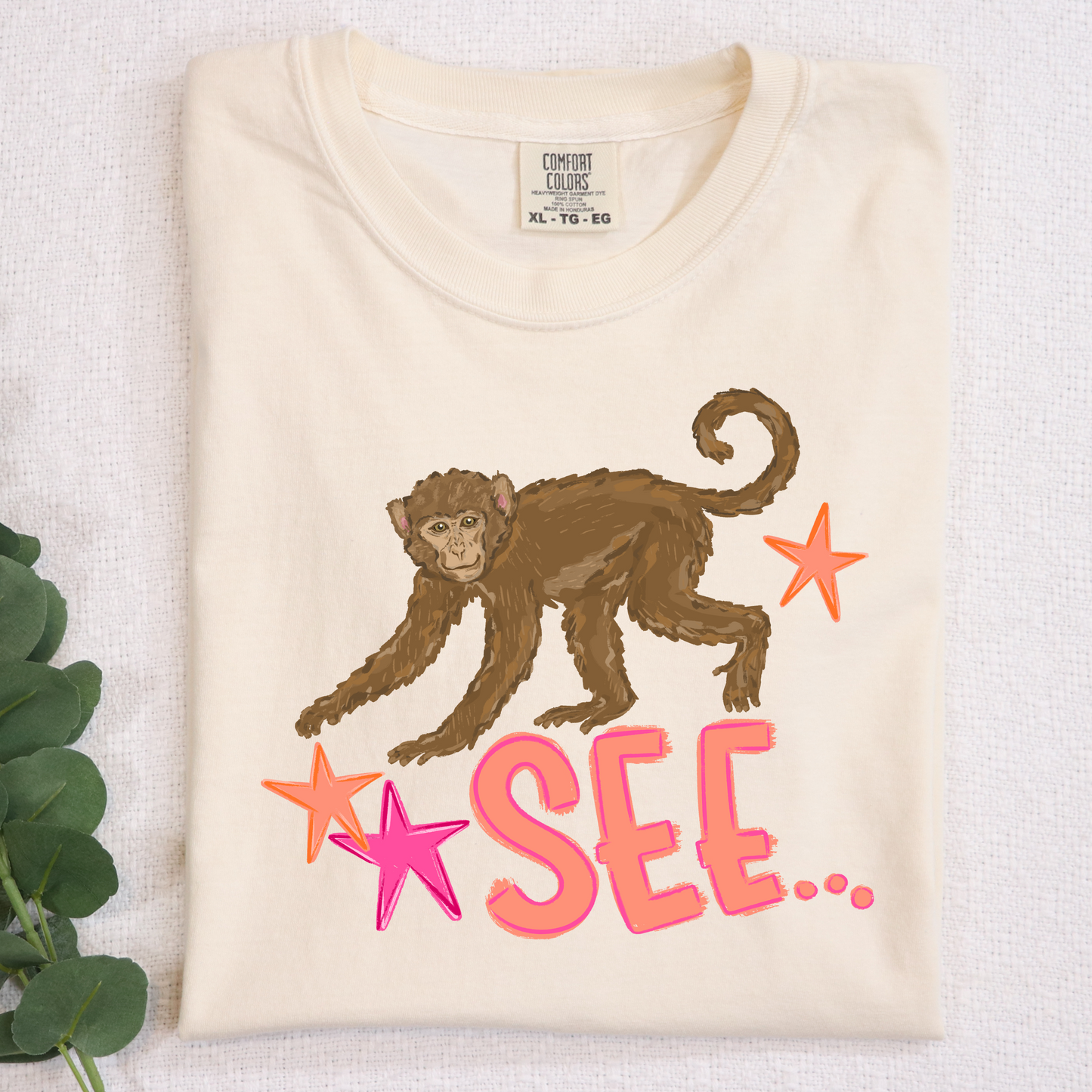 Monkey see...Monkey do girl DTF Transfer Design
