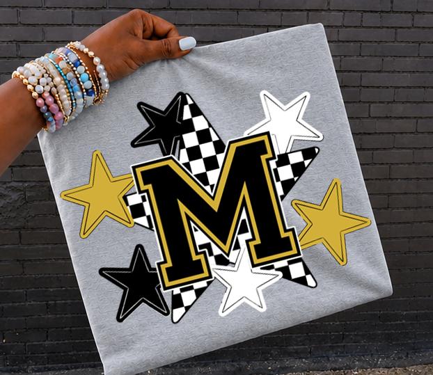 Mascot Stars and Checkered star DTF Transfer
