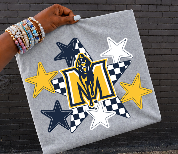 Mascot Stars and Checkered star DTF Transfer
