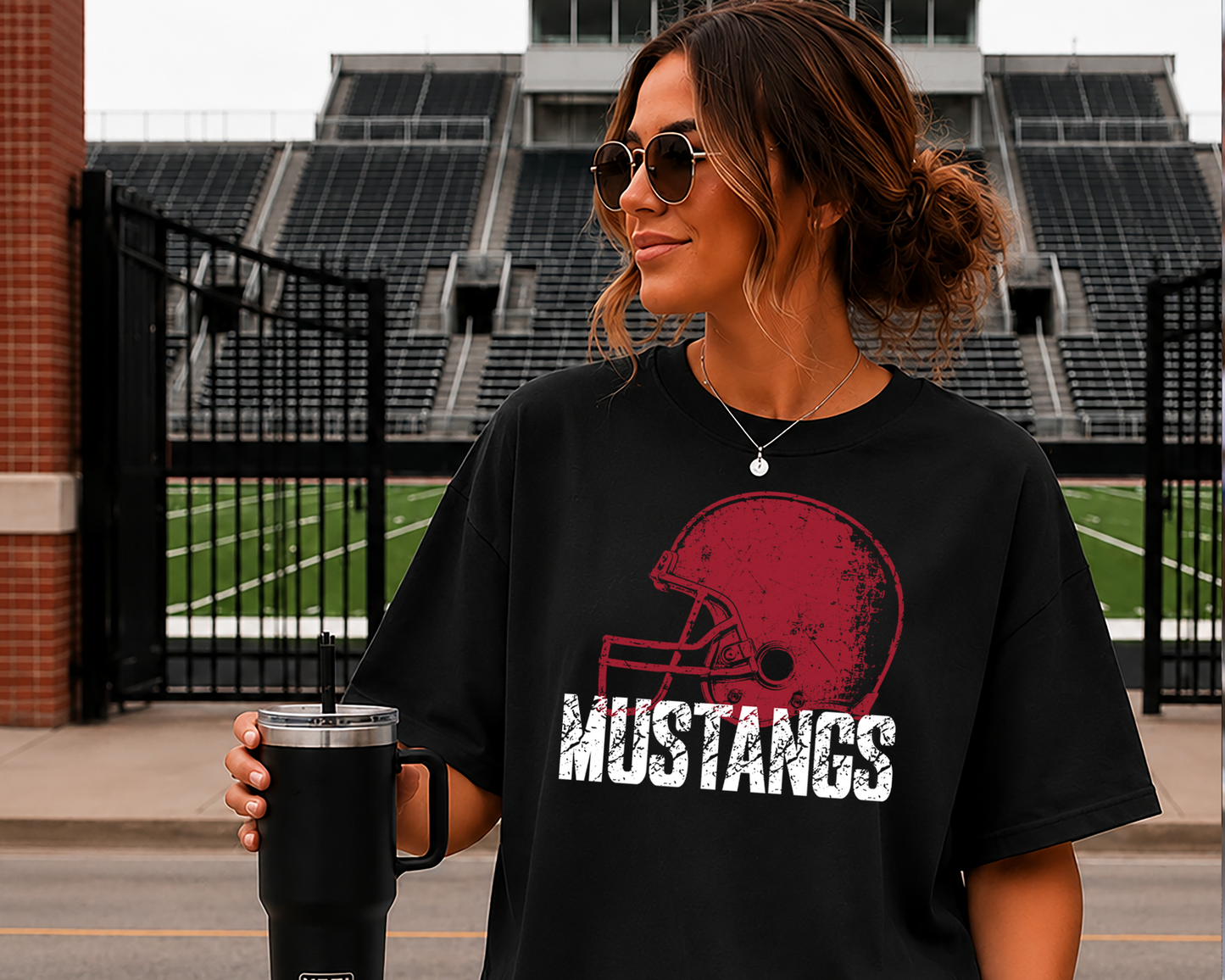 Mascot Grunge distressed football helmet DTF Transfer