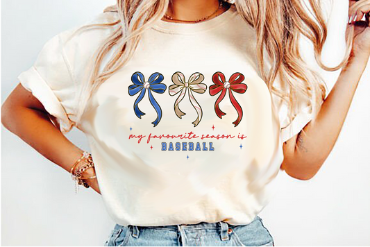 my favourite season is baseball  DTF Transfer Design