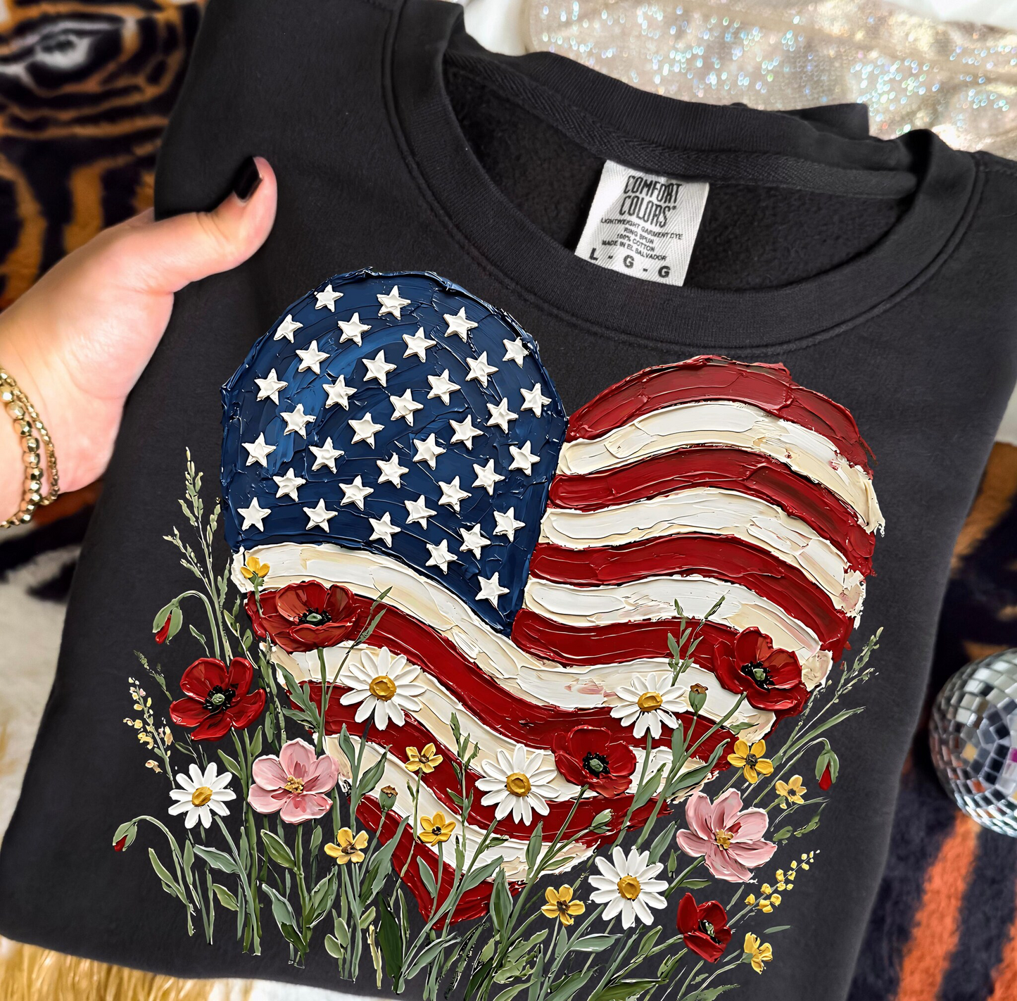 painted usa heart  DTF Transfer design