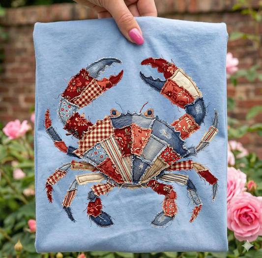patchwork crab DTF Transfer design