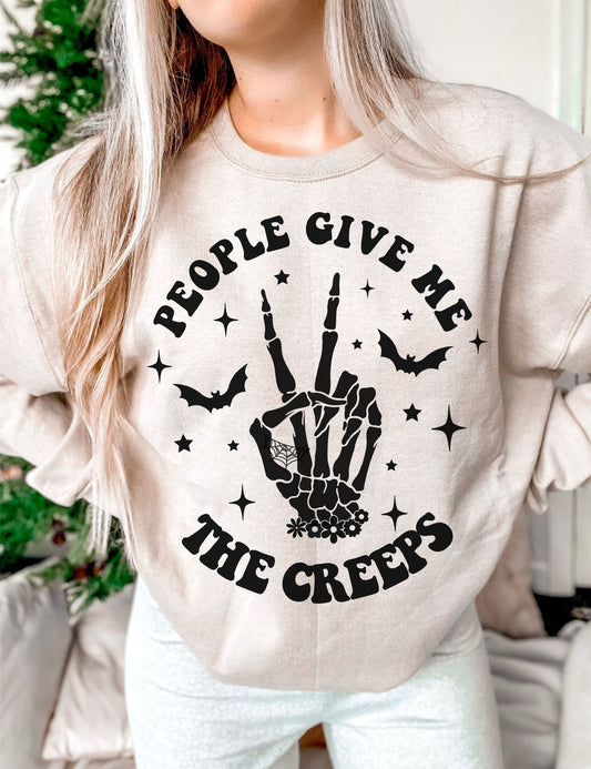 People Give me the Creeps Peace Sign DTF Transfer Design