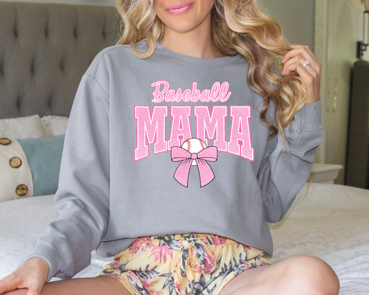 Pink Baseball Mama bow DTF Transfer Design