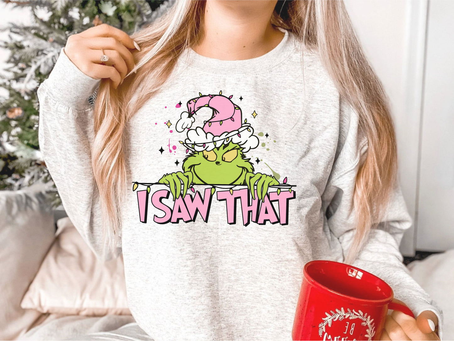 I saw that Grinch pink DTF Transfer Design