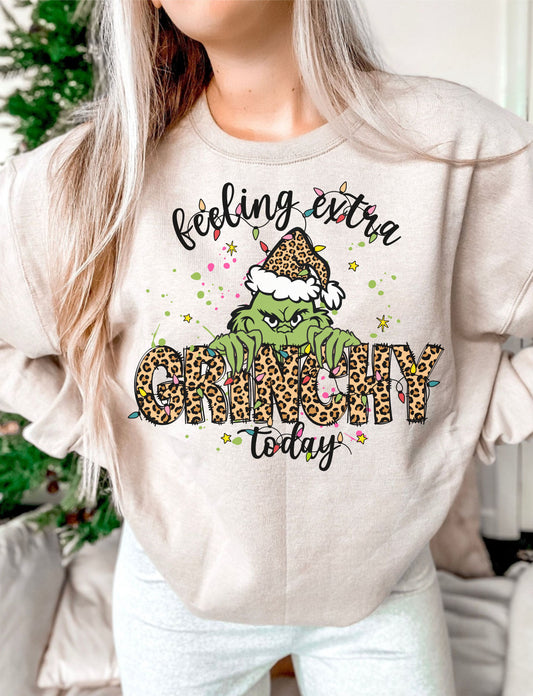 Feeling Extra Grinchy Today cheetah Edition DTF Transfer Design