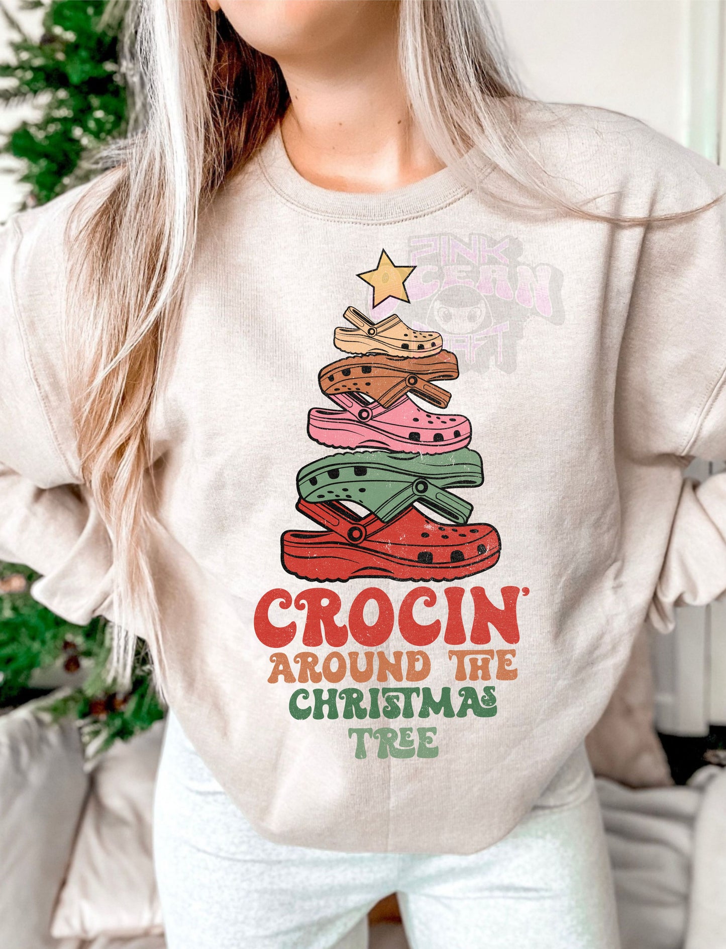 Crockin around the Christmas Tree DTF Transfer Design