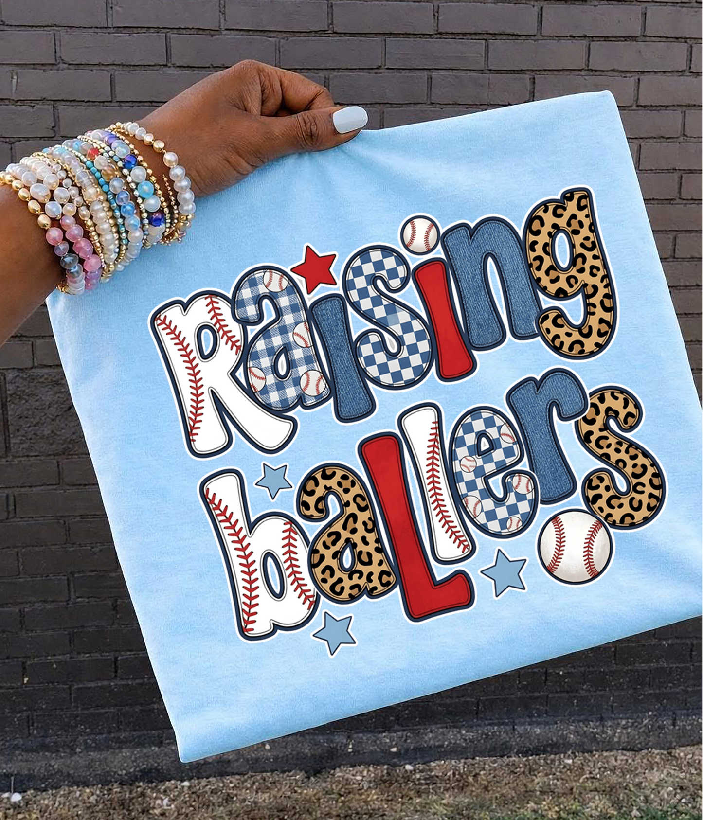 Raising Ballers baseball DTF Transfer Design