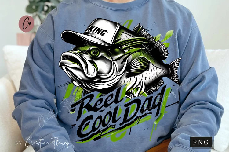 Reel Cool Dad DTF Transfer Design