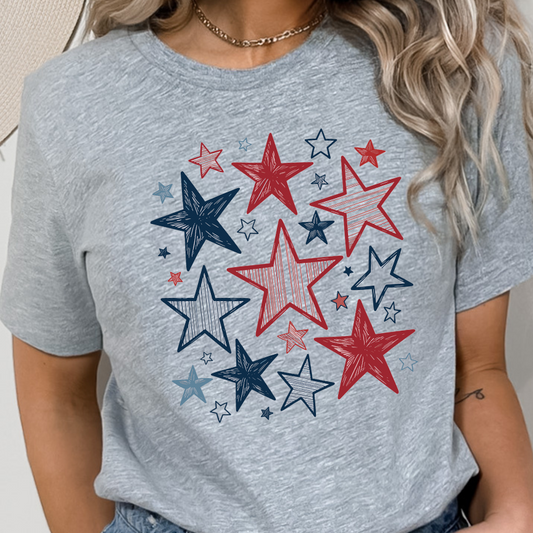Retro 4th of July Stars DTF Transfer Design