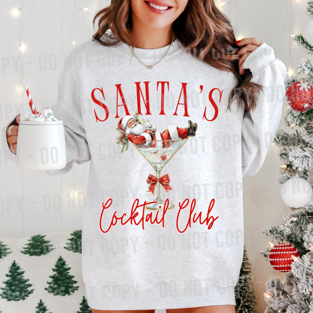 Santa's Cocktail Club DTF Transfer Design