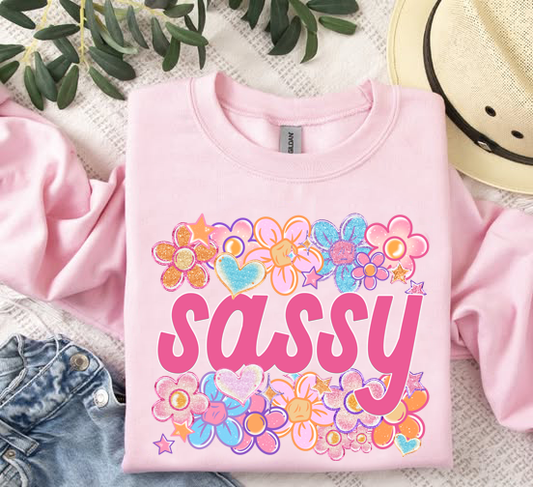 Sassy Floral Heart Family Names DTF Transfer Design