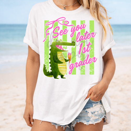 See you later grade level stripes DTF Transfer Design
