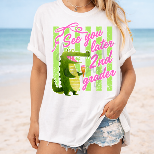 See you later grade level stripes DTF Transfer Design