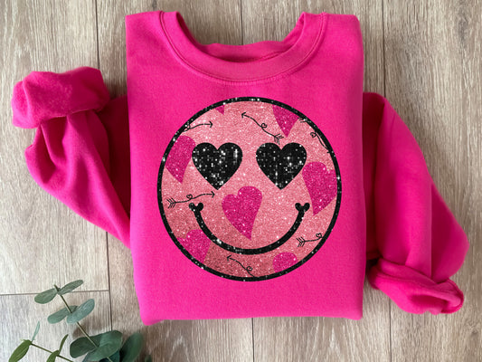 Smiley with hearts DTF Transfer Design