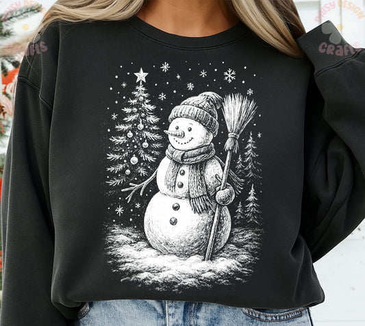 snowman halftone DTF Transfer Design